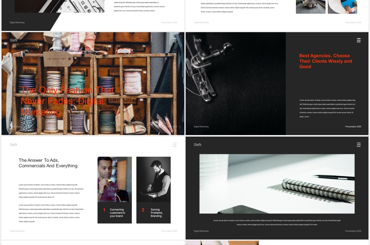 商务企业数字营销PPT模板slafk digital marketing powerpoint template