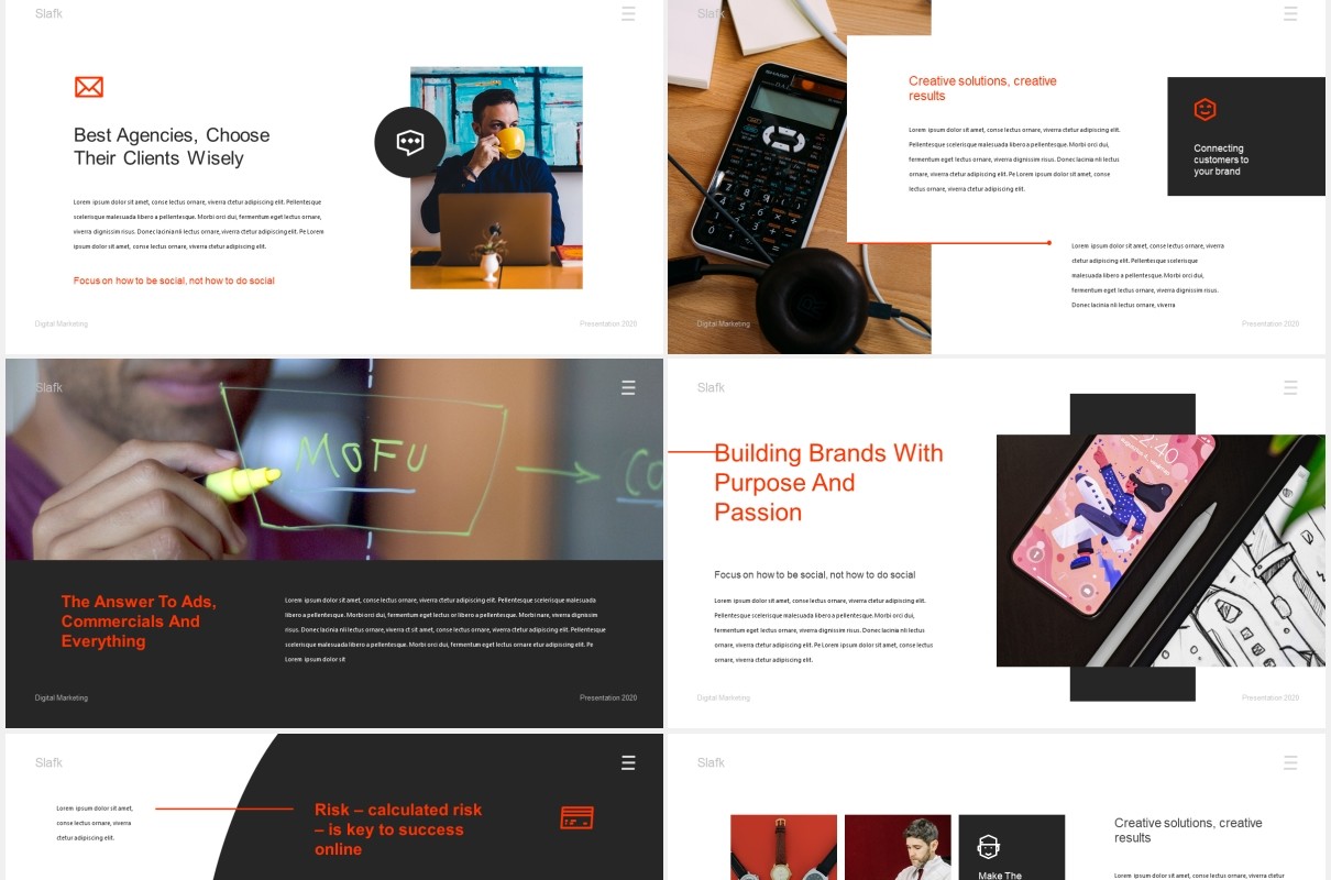 商务企业数字营销PPT模板slafk digital marketing powerpoint template
