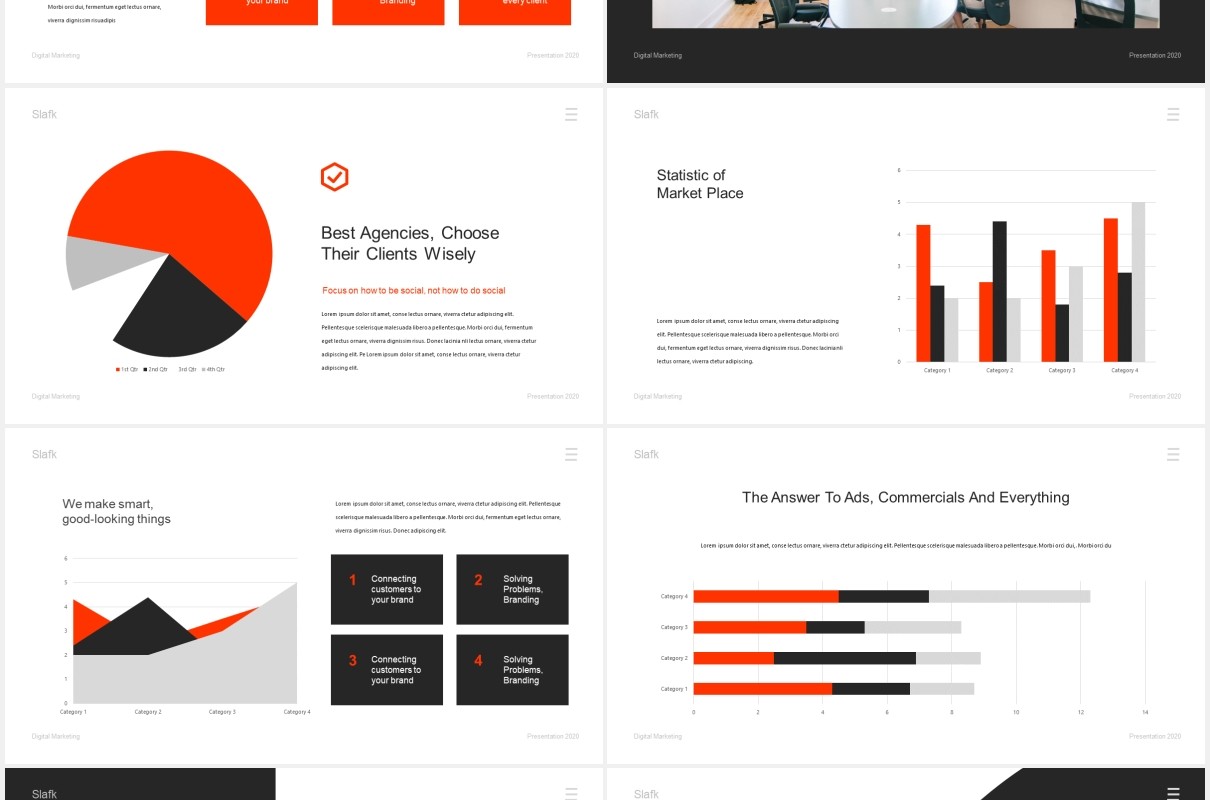 商务企业数字营销PPT模板slafk digital marketing powerpoint template