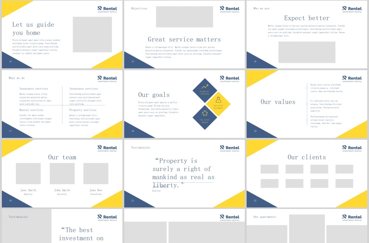 公寓租赁PPT版式模板Apartment Rental PowerPoint Presentation Template