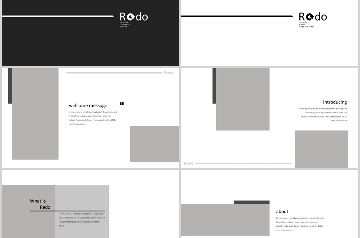 简约产品项目展示工作通用PPT模板版式设计Redo Powerpoint Template