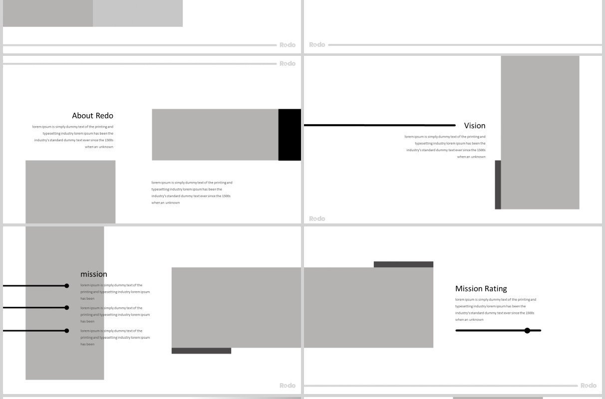 简约产品项目展示工作通用PPT模板版式设计Redo Powerpoint Template