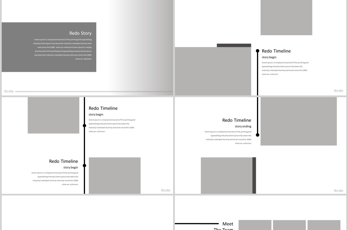 简约产品项目展示工作通用PPT模板版式设计Redo Powerpoint Template
