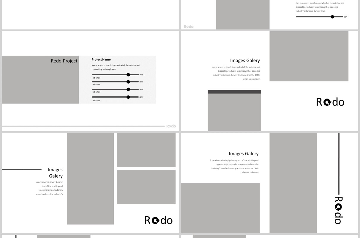 简约产品项目展示工作通用PPT模板版式设计Redo Powerpoint Template