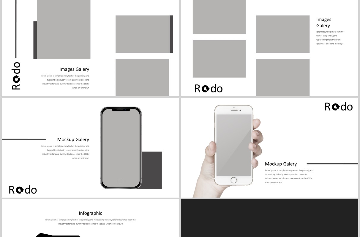 简约产品项目展示工作通用PPT模板版式设计Redo Powerpoint Template
