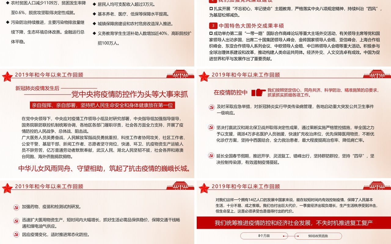 聚焦两会2020年政府工作报告解读学习党建PPT模板