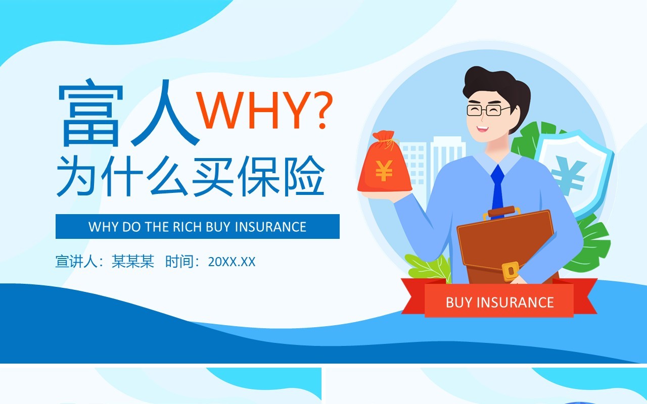 富人为什么买保险动态PPT模板