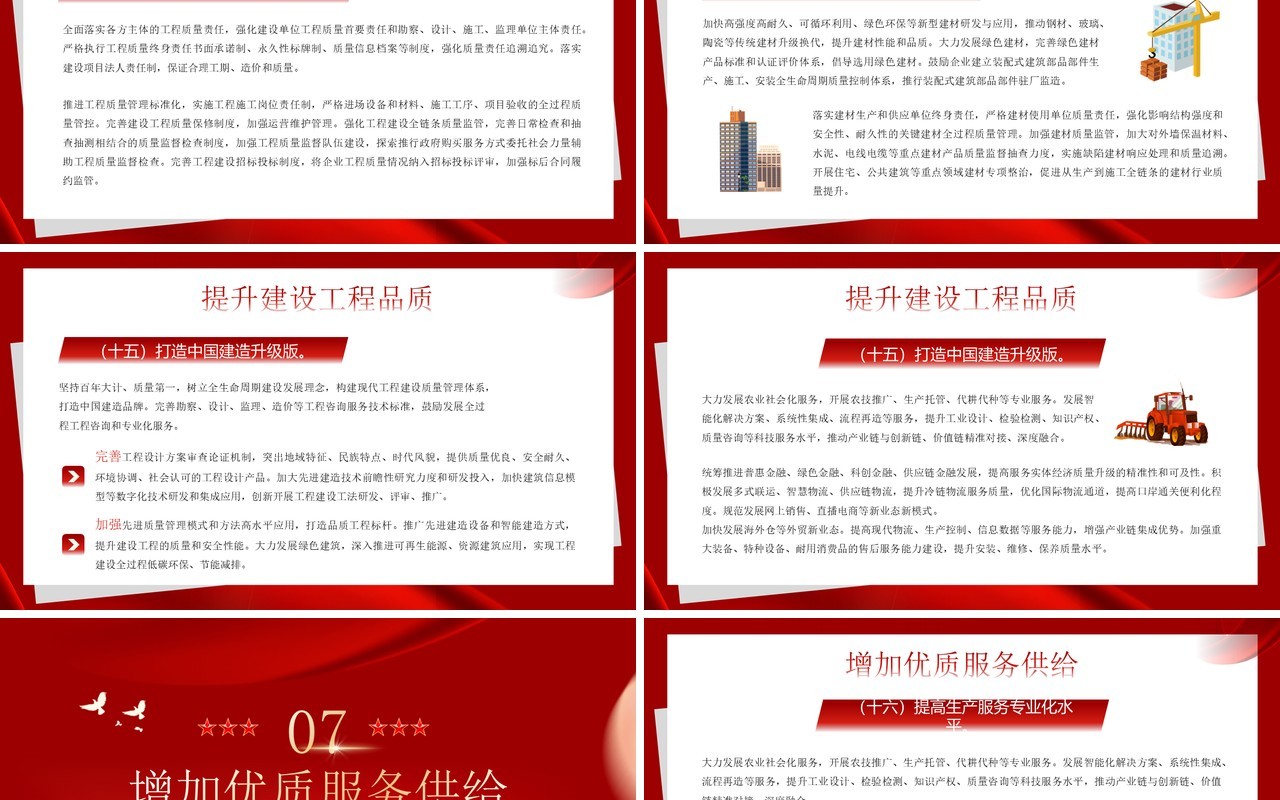 红色简约风质量强国建设纲要PPT模板