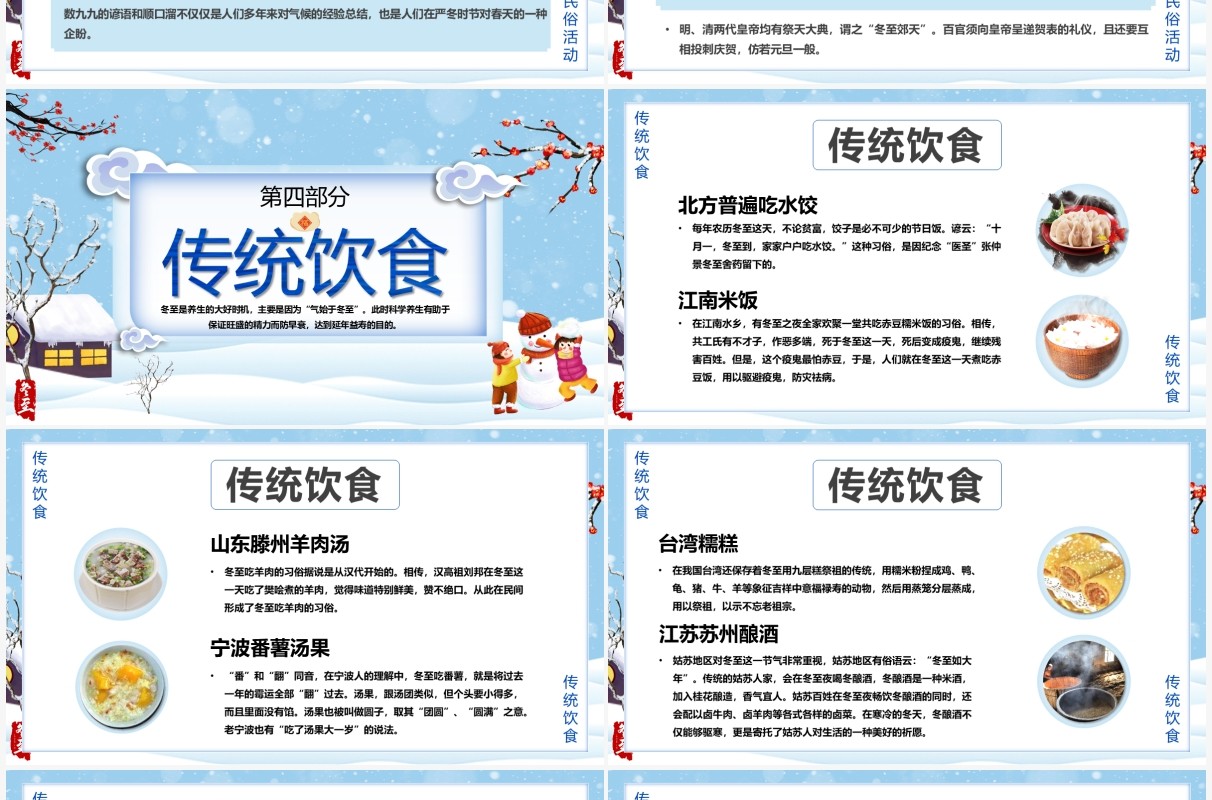 中国传统二十四节气之冬至PPT模板