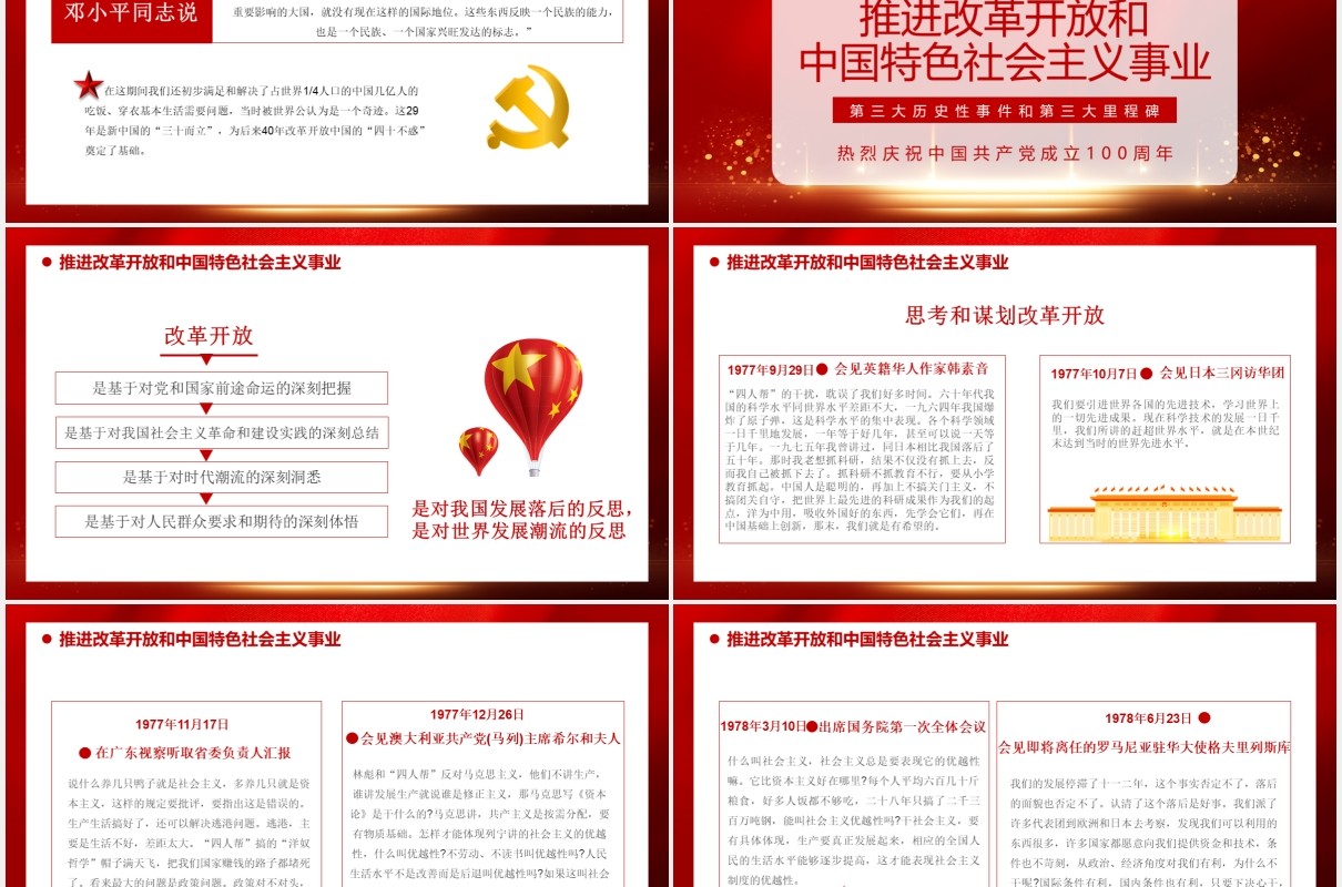 热烈庆祝中国共产党成立100周年从百年历史看党的初心和使命党建通用PPT模板