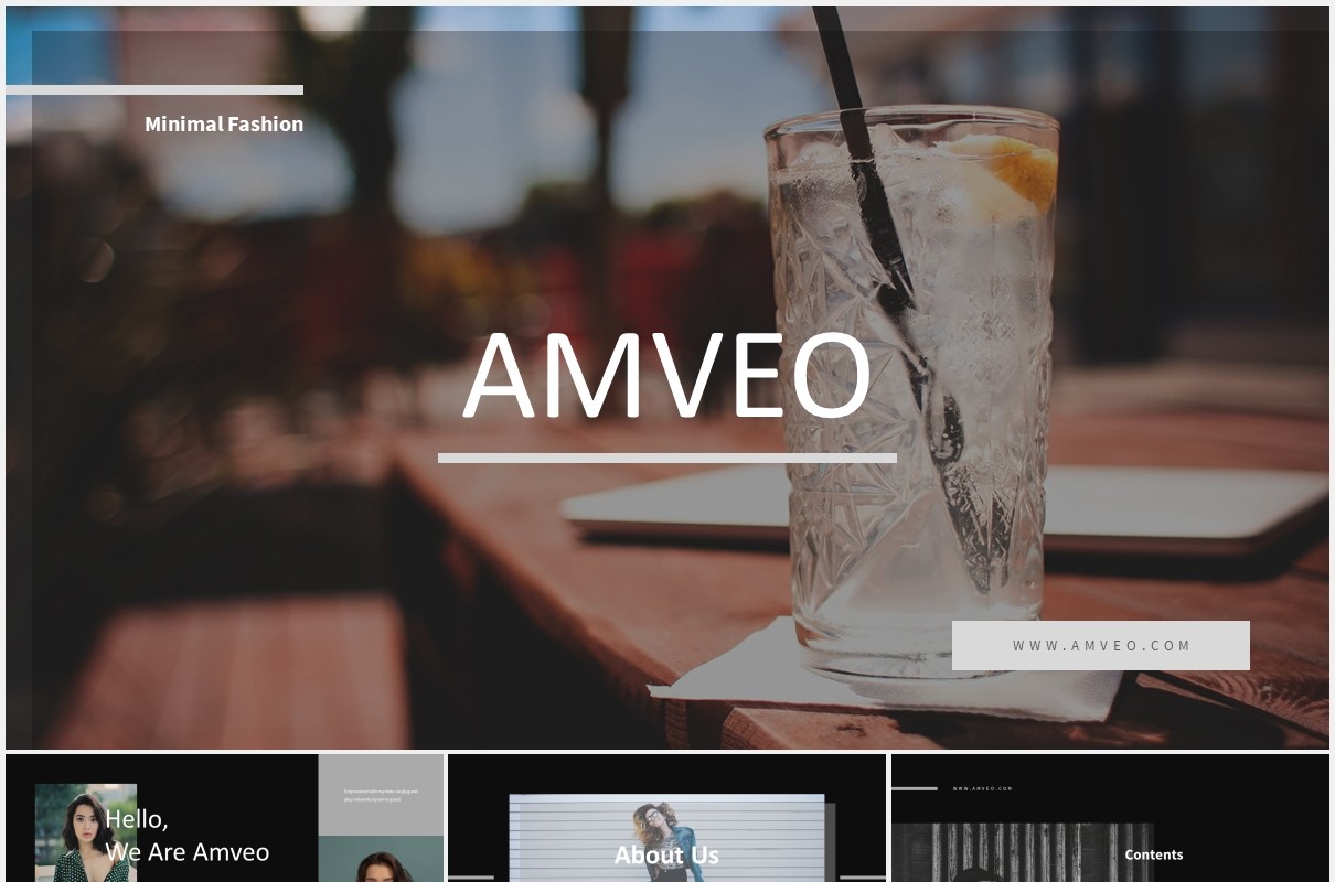 黑色时尚商务宣传介绍PPT模板Amveo-Fashion Business Powerpoint