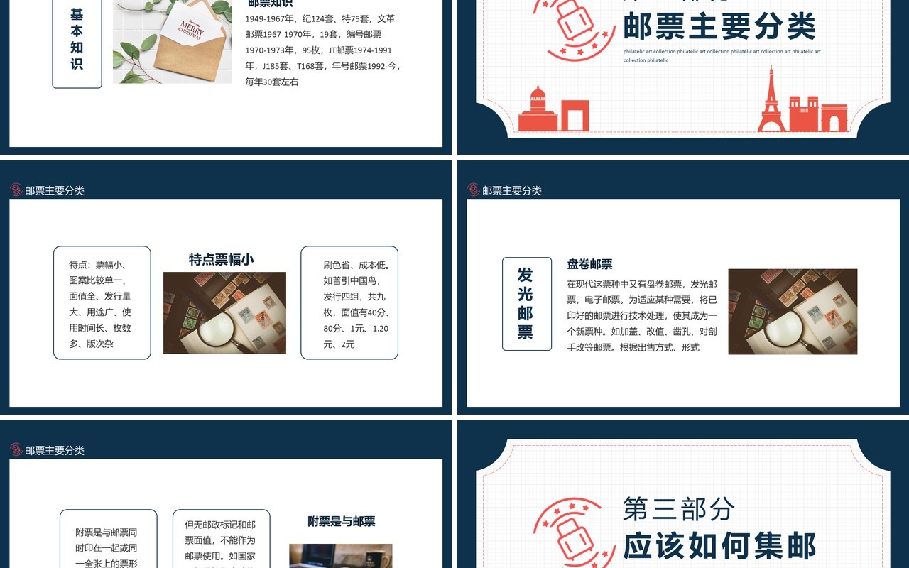 邮票集邮与收藏介绍动态PPT模板
