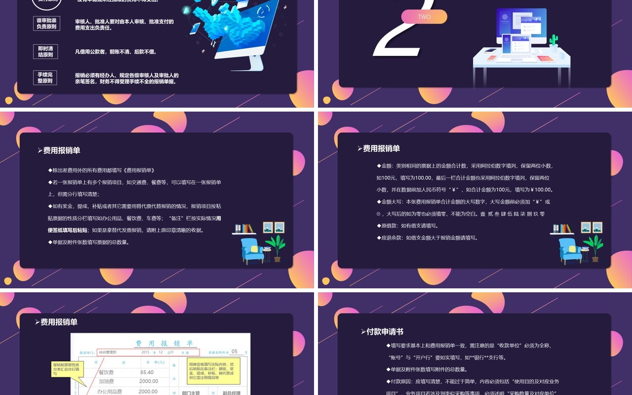 流体渐变风企业财务报销流程培训PPT模板