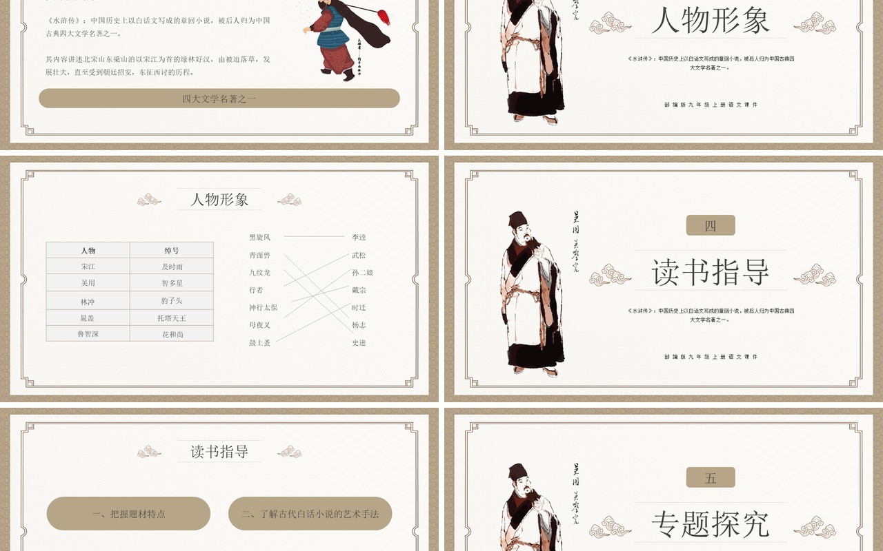 部编版九年级语文上册水浒传课件PPT模板