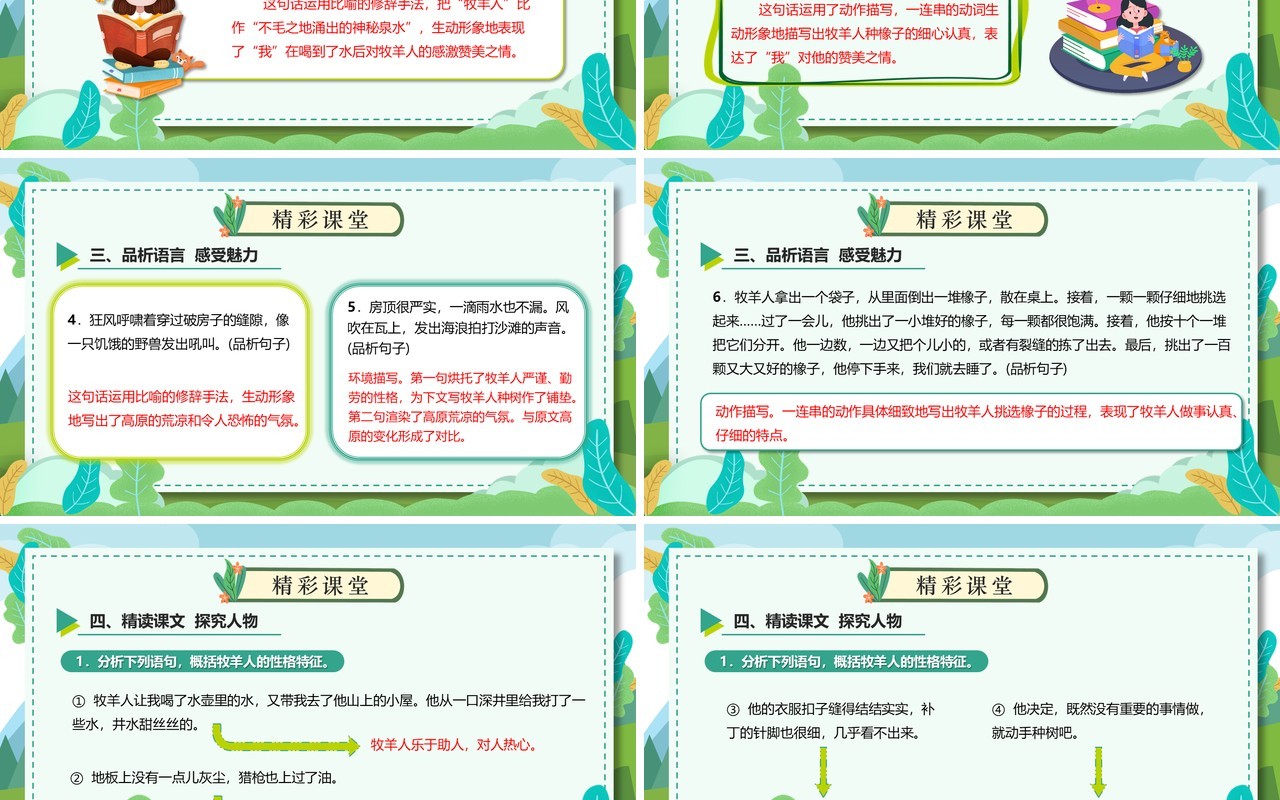 部编版七年级语文上册植树的牧羊人课件PPT模板