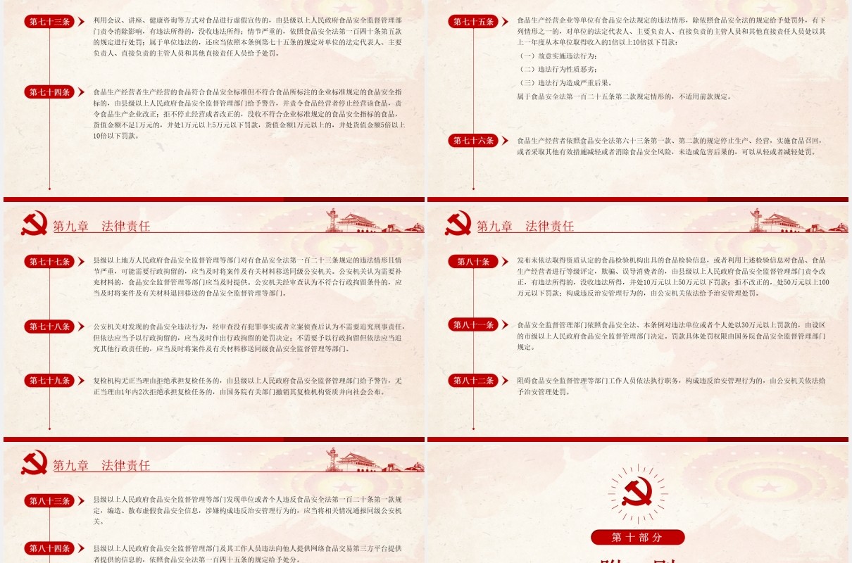 中华人民共和国食品安全法实施条例学习解读党政党建PPT模板