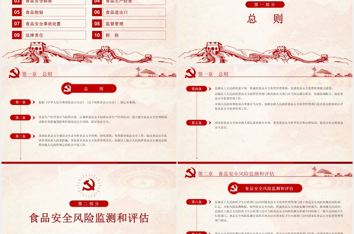 中华人民共和国食品安全法实施条例学习解读党政党建PPT模板