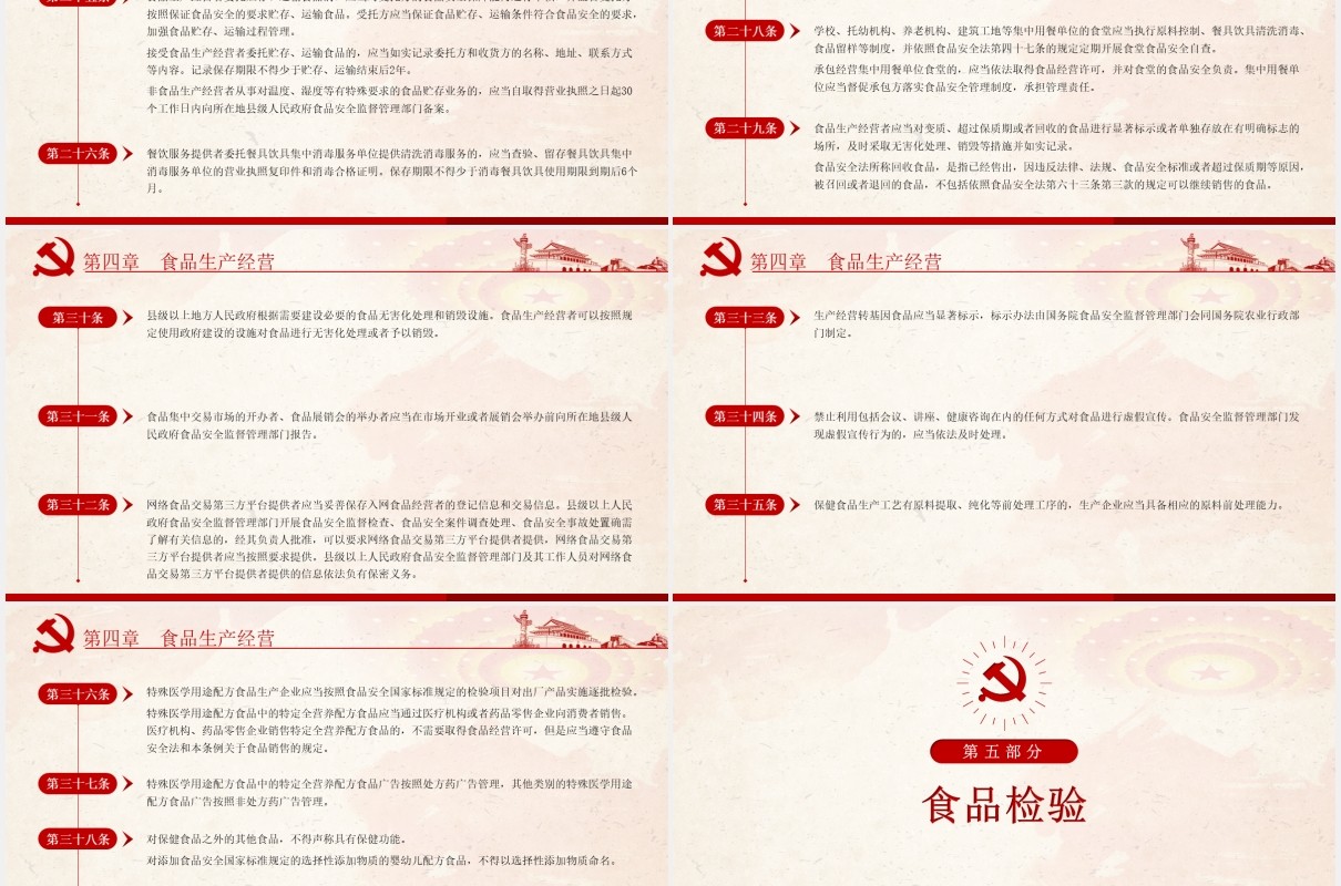 中华人民共和国食品安全法实施条例学习解读党政党建PPT模板