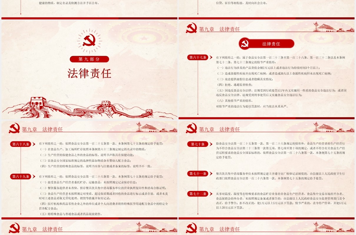 中华人民共和国食品安全法实施条例学习解读党政党建PPT模板