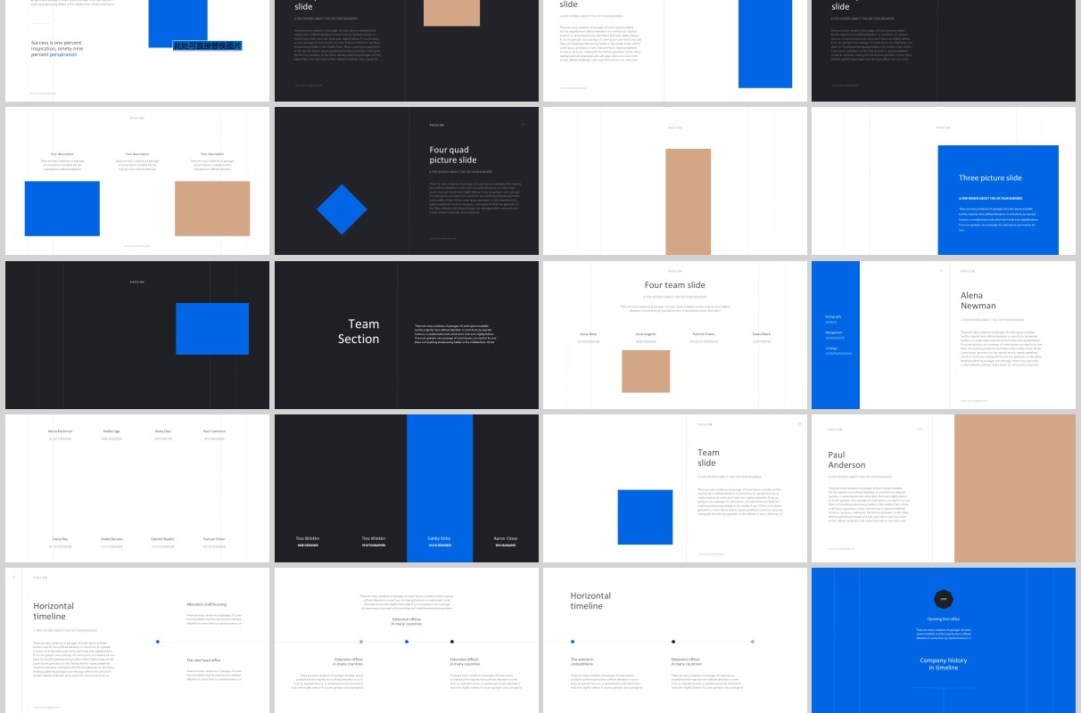 图片排版设计PPT演讲模板KEY模板Passion PowerPoint Template Keynote Template
