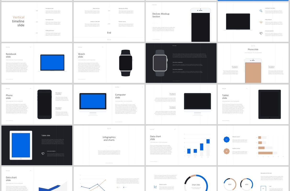 图片排版设计PPT演讲模板KEY模板Passion PowerPoint Template Keynote Template