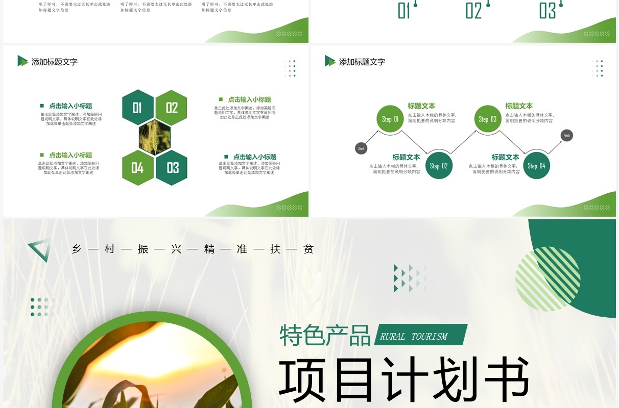 绿色商务风特色产品项目计划书PPT模板