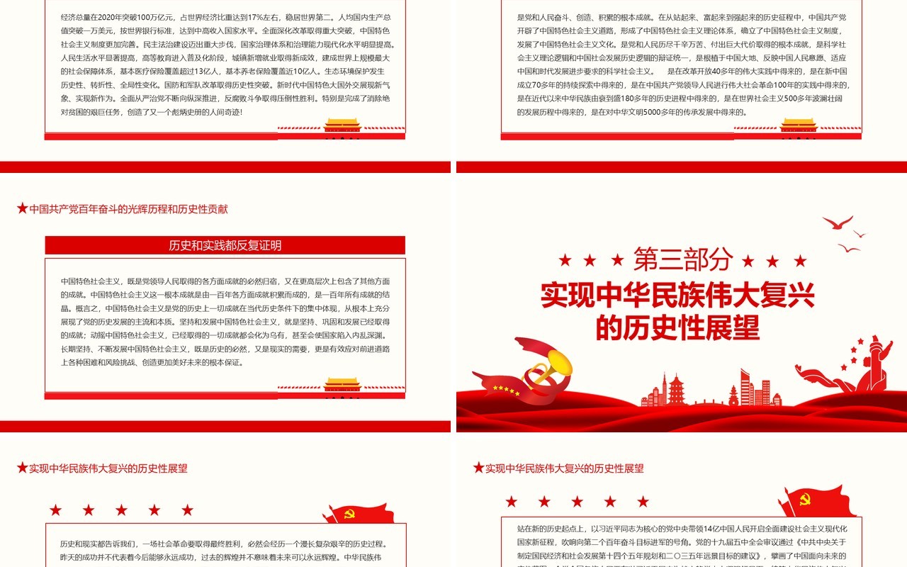 党员干部要从党的百年历史中汲取继续前进的智慧和力量动态PPT模板