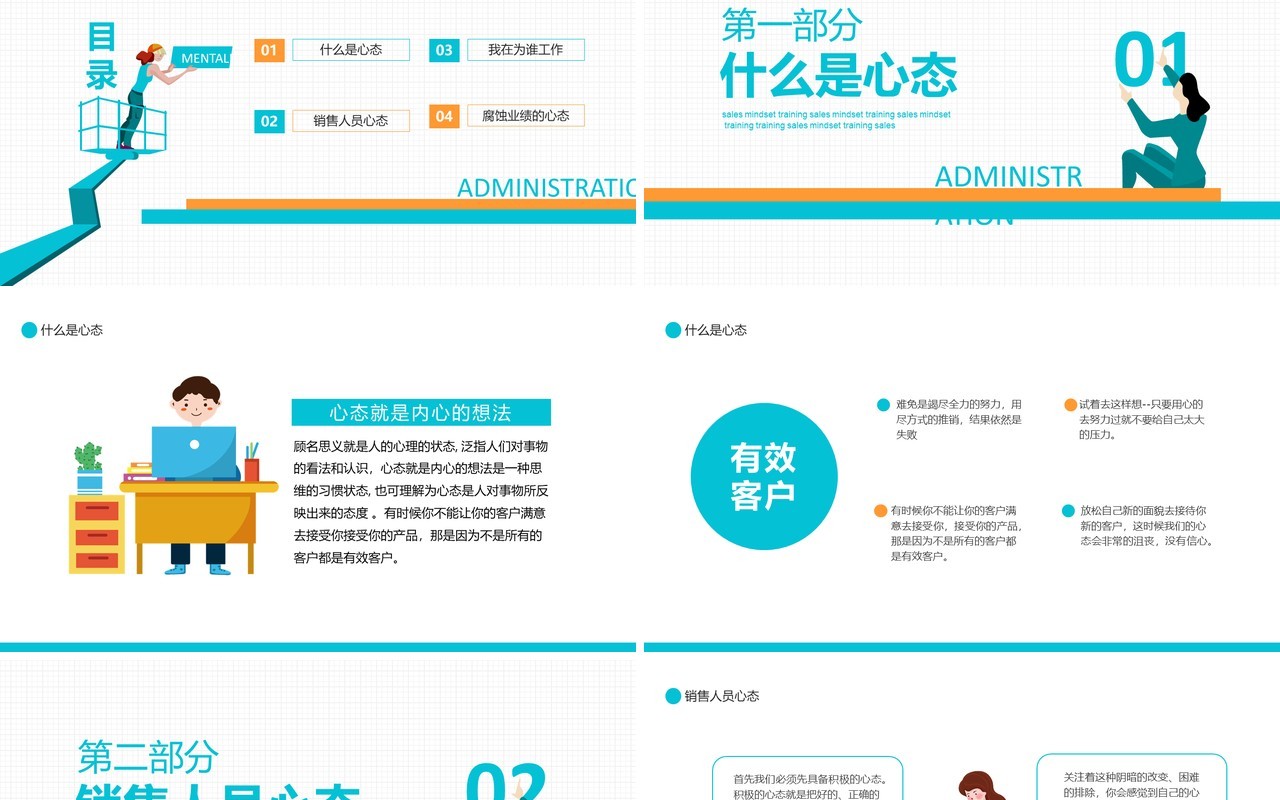 商务风职场销售培训心态管理动态PPT模板