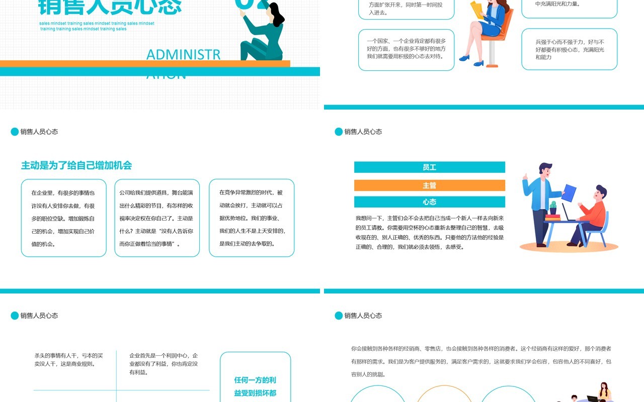 商务风职场销售培训心态管理动态PPT模板