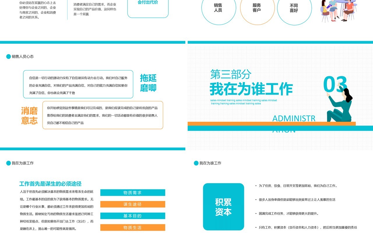 商务风职场销售培训心态管理动态PPT模板