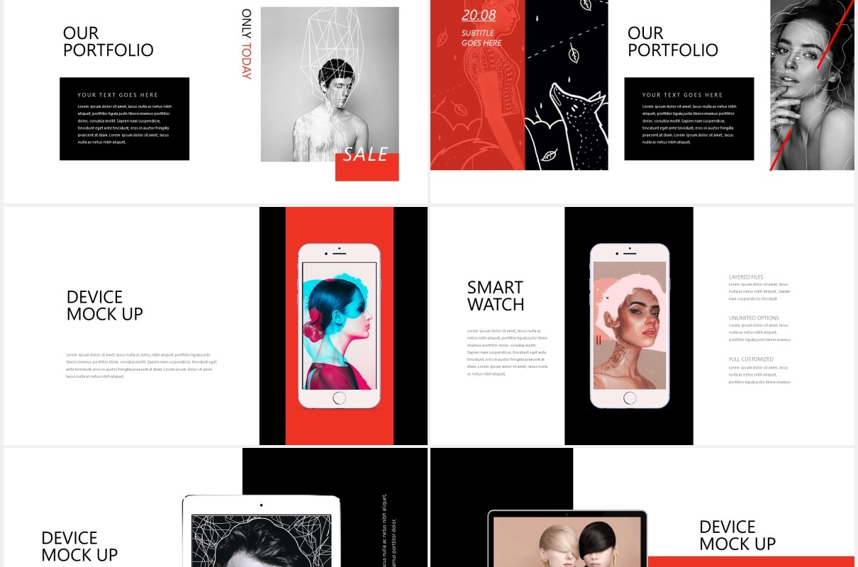 充满创意的图片作品展示PPT模板Stuff Creative Powerpoint