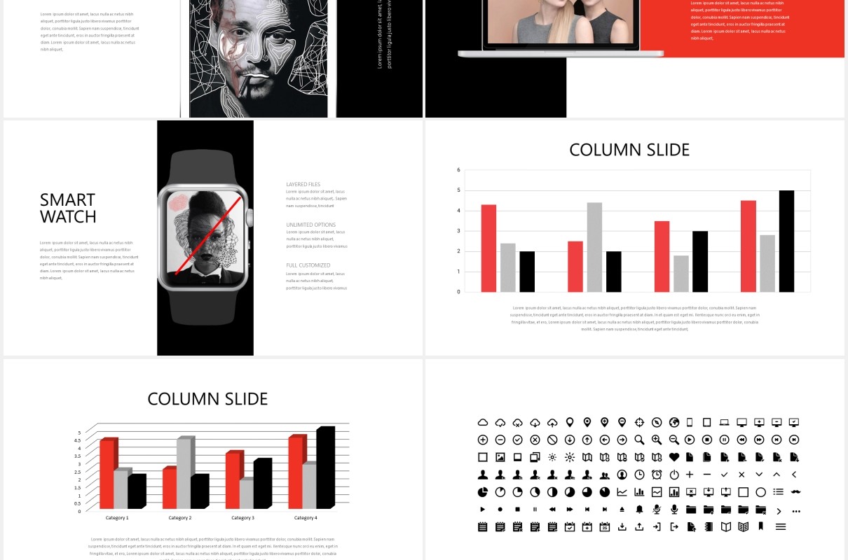 充满创意的图片作品展示PPT模板Stuff Creative Powerpoint