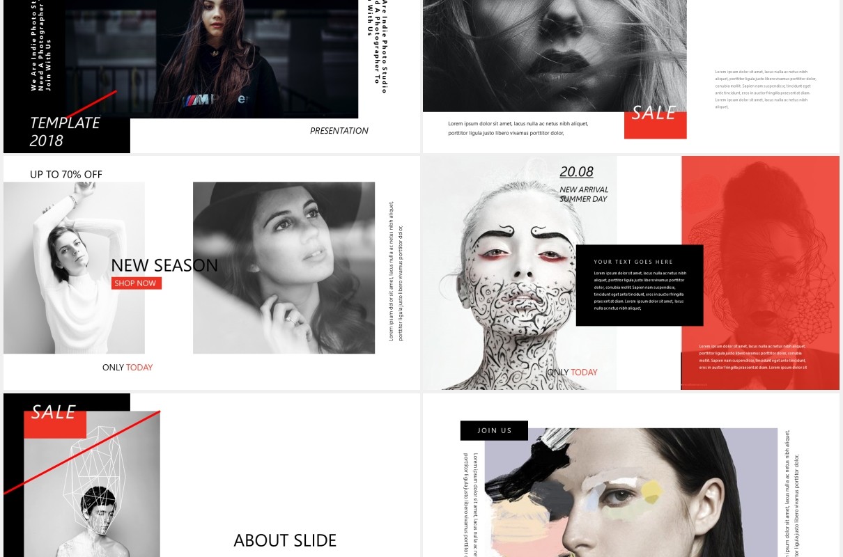 充满创意的图片作品展示PPT模板Stuff Creative Powerpoint