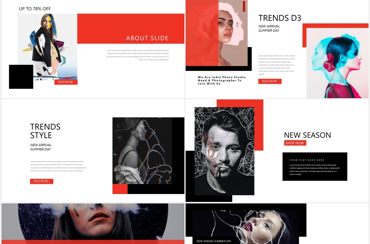 充满创意的图片作品展示PPT模板Stuff Creative Powerpoint