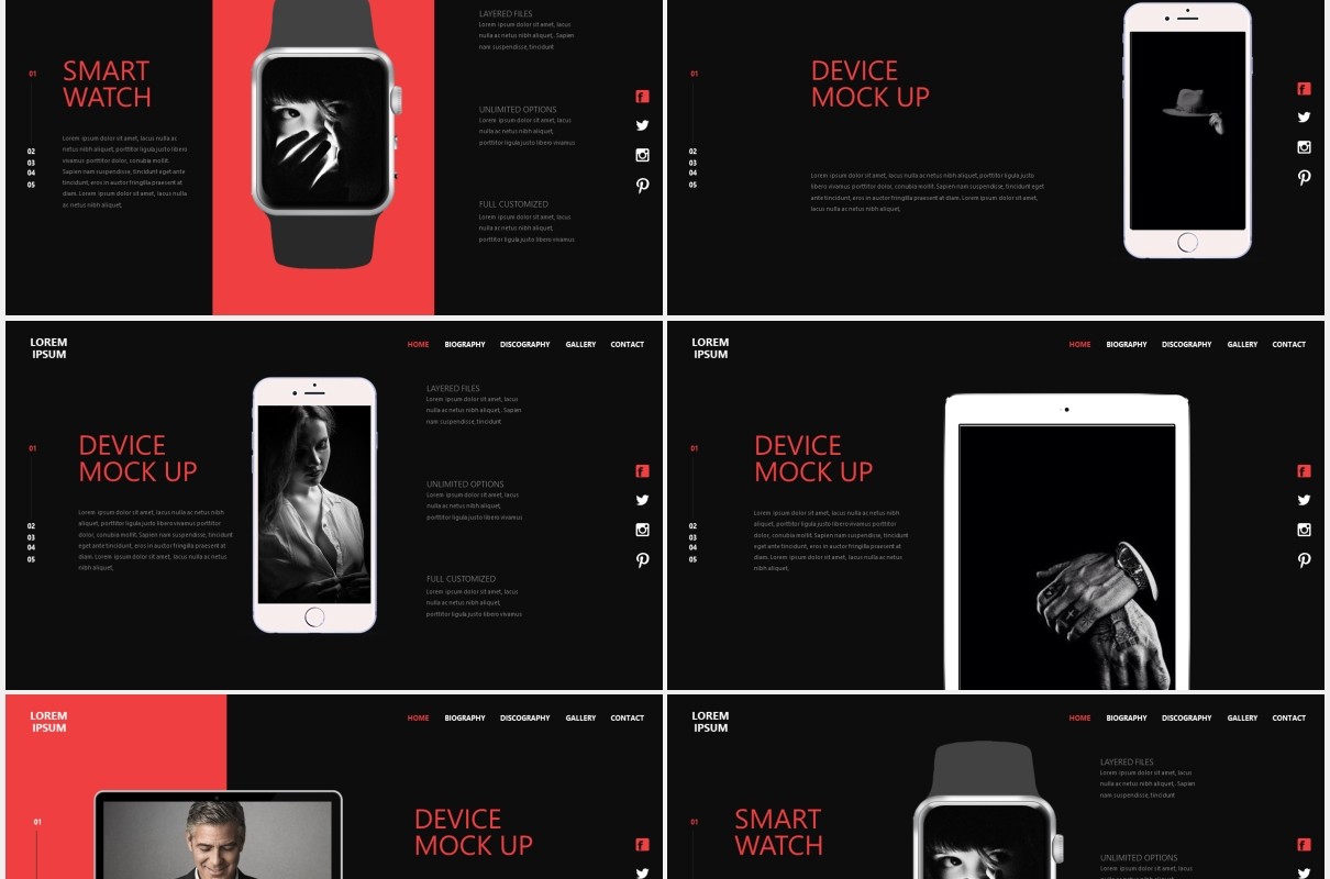 黑色个性图片展示PPT模板Black - Powerpoint Template