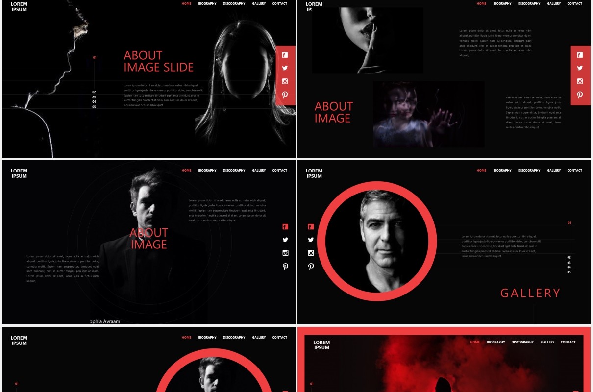 黑色个性图片展示PPT模板Black - Powerpoint Template