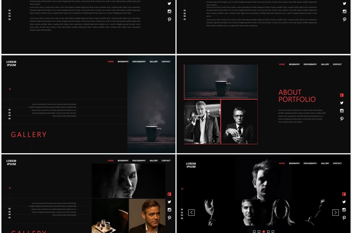 黑色个性图片展示PPT模板Black - Powerpoint Template
