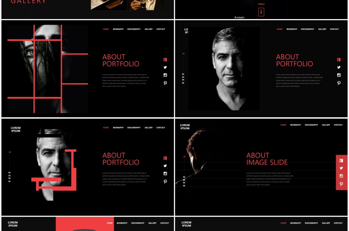 黑色个性图片展示PPT模板Black - Powerpoint Template