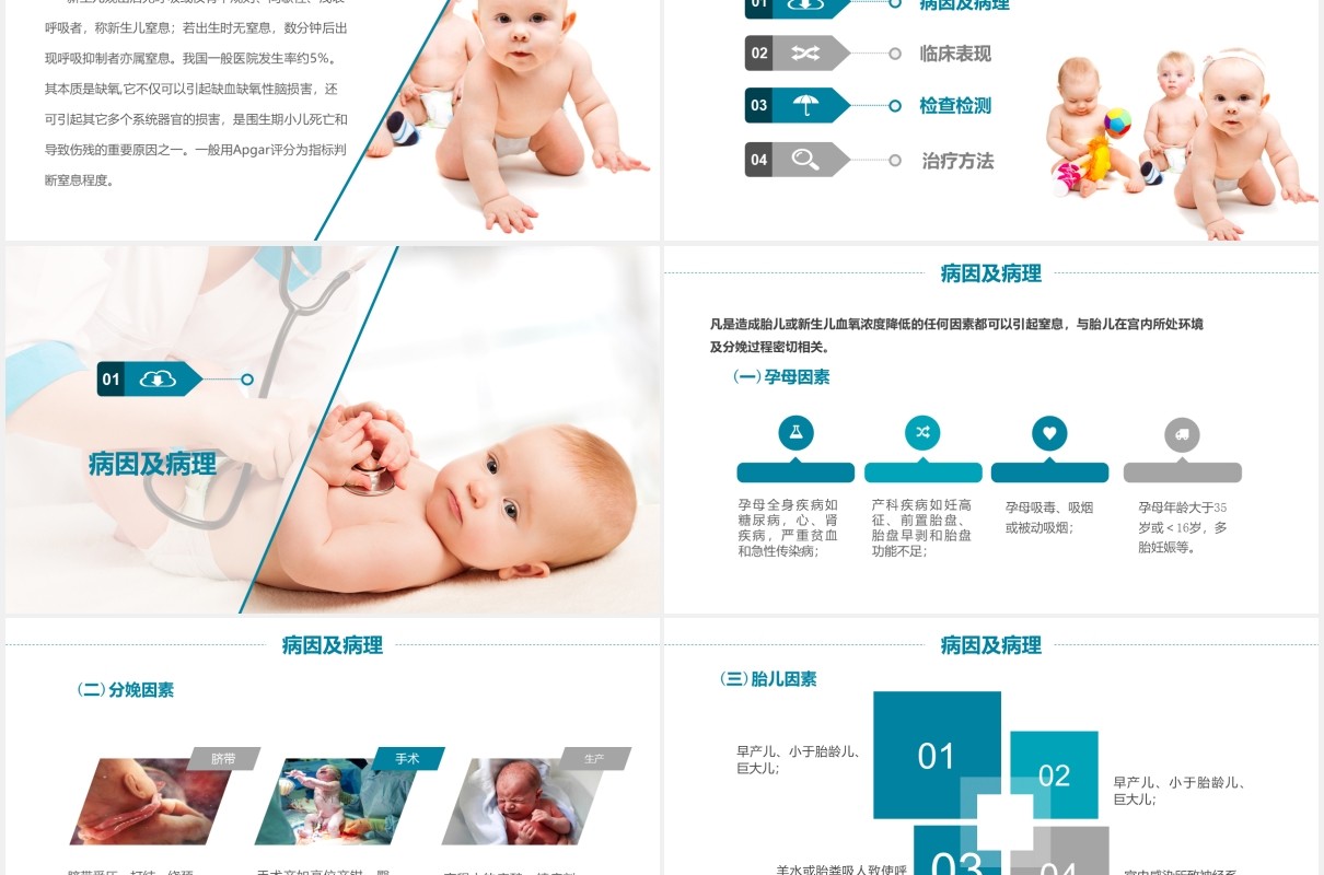 简约新生儿窒息复苏护理培训医疗PPT模板