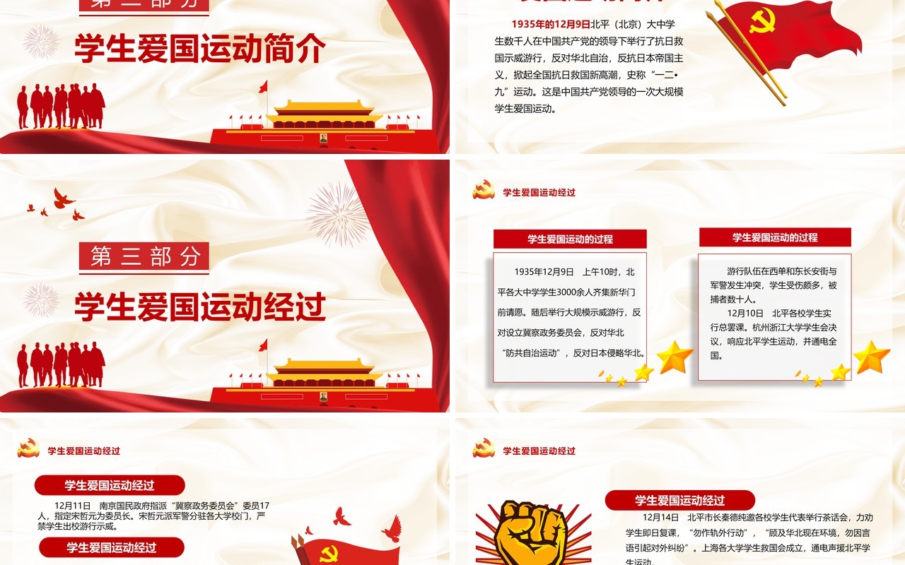 传承一二九运动专题党课学习PPT模板