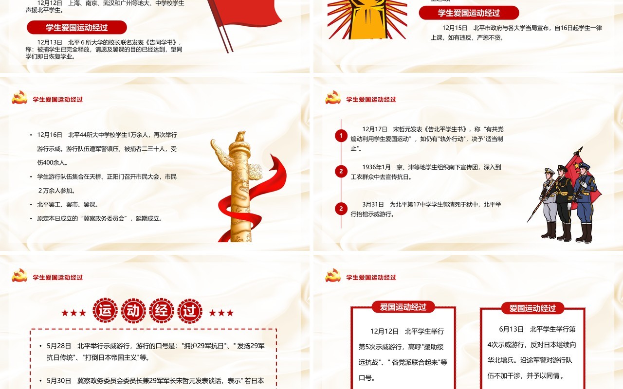 传承一二九运动专题党课学习PPT模板