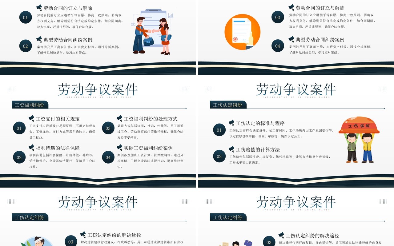 蓝色简约风法律案例解读PPT模板