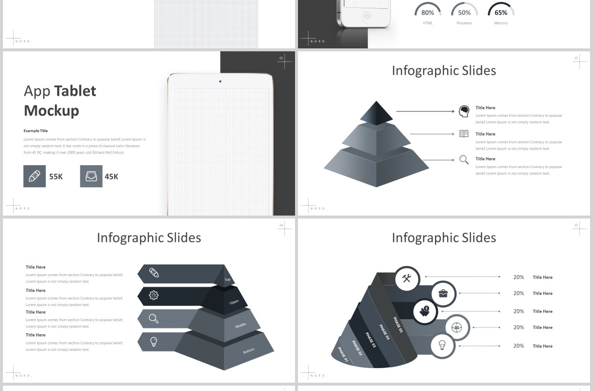 高端时尚公司产品项目介绍PPT模板版式设计Nord Powerpoint Template