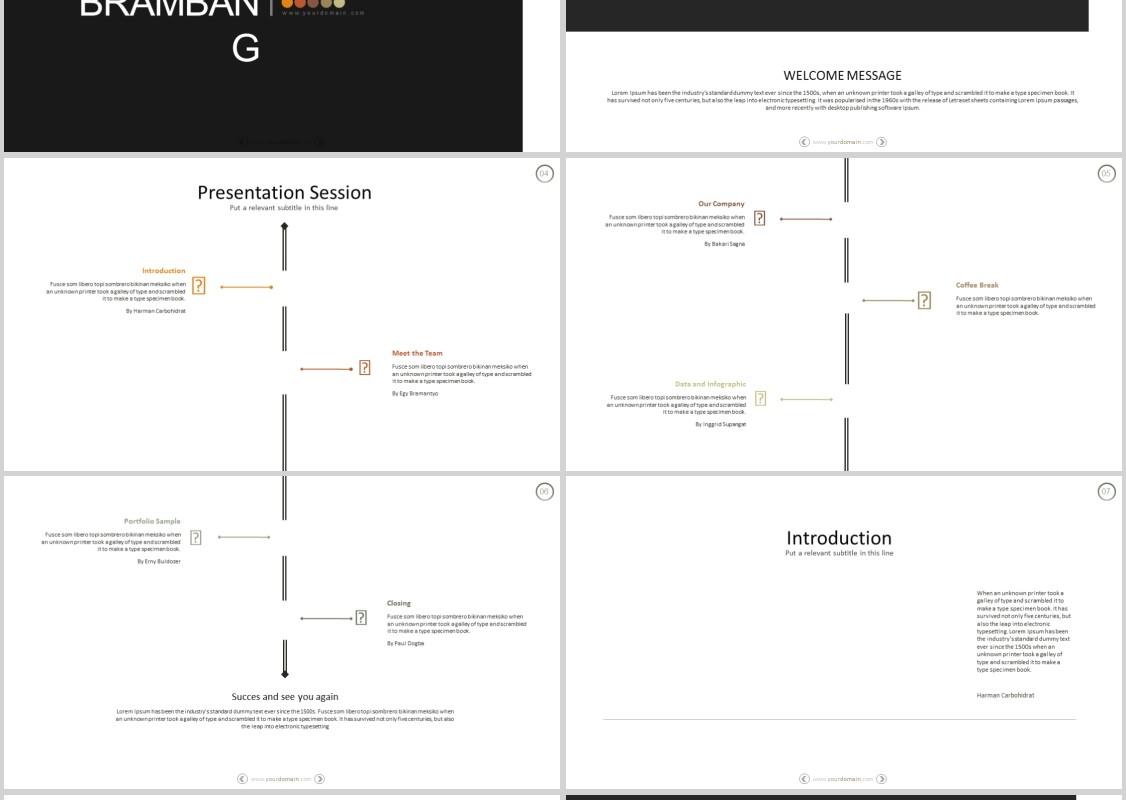 简洁商务PPT版式设计信息图表模板Brambang Powerpoint