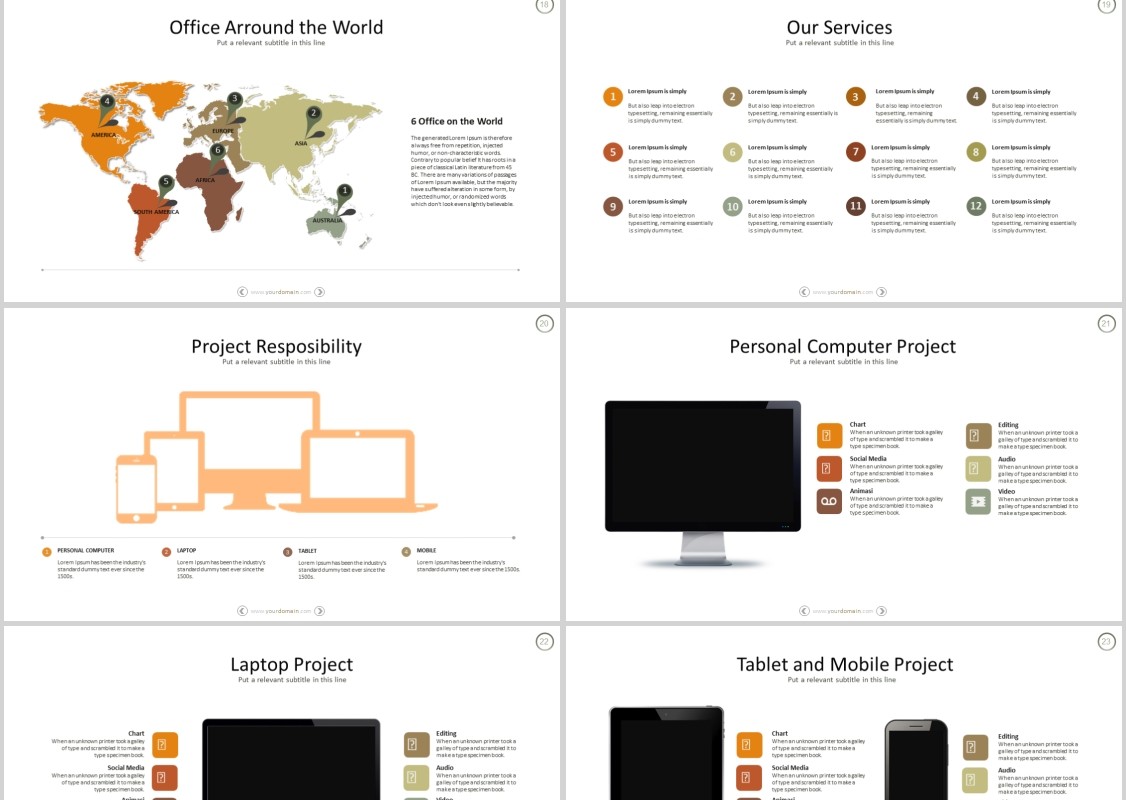 简洁商务PPT版式设计信息图表模板Brambang Powerpoint