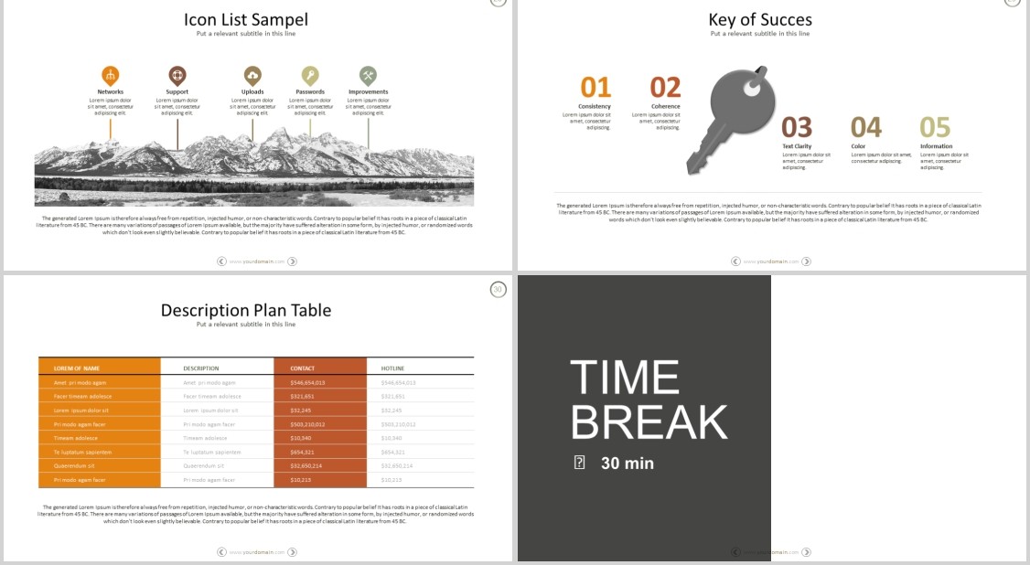 简洁商务PPT版式设计信息图表模板Brambang Powerpoint