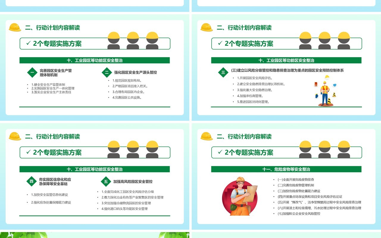 绿色卡通安全生产专项整治三年行动PPT模板