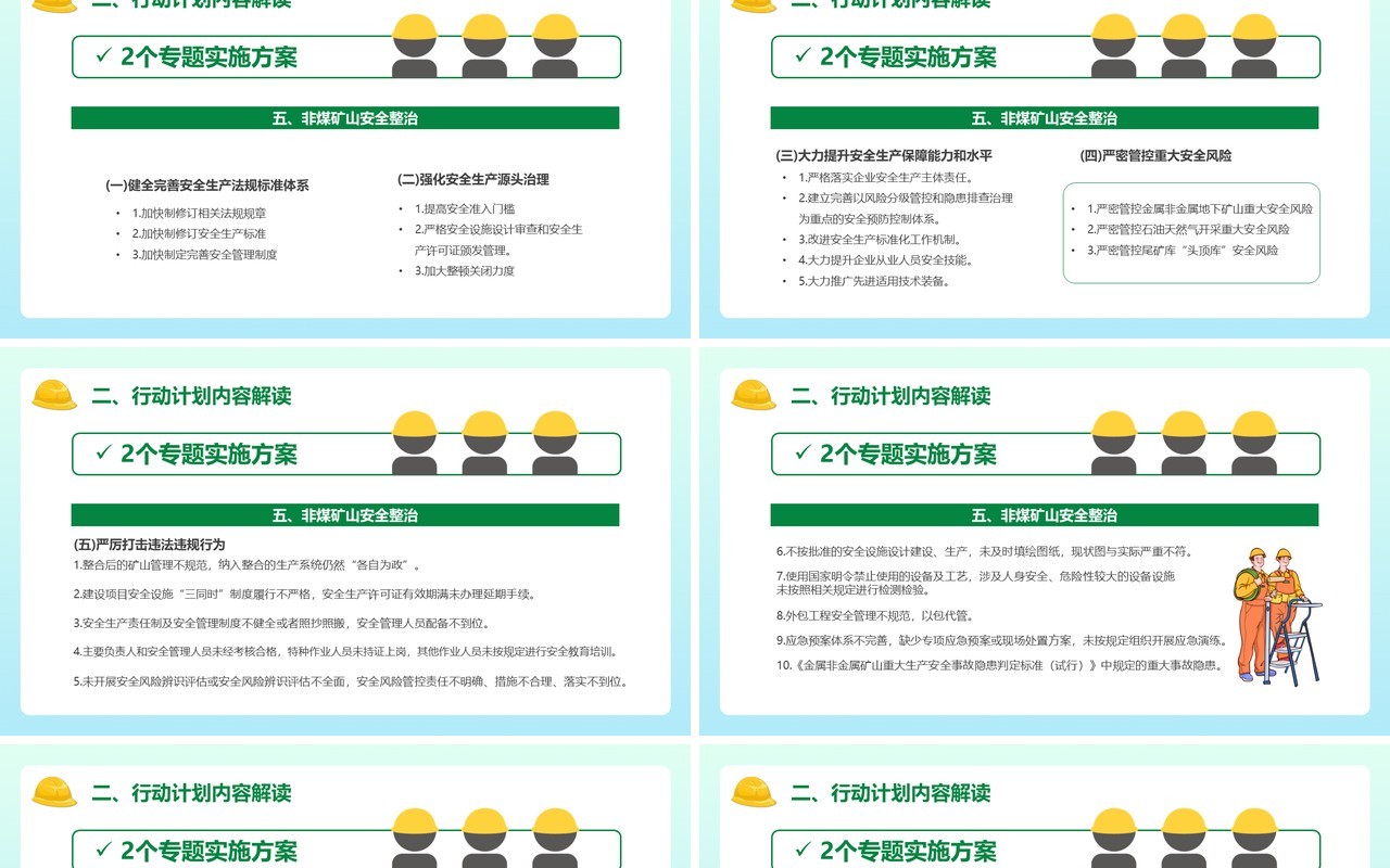 绿色卡通安全生产专项整治三年行动PPT模板
