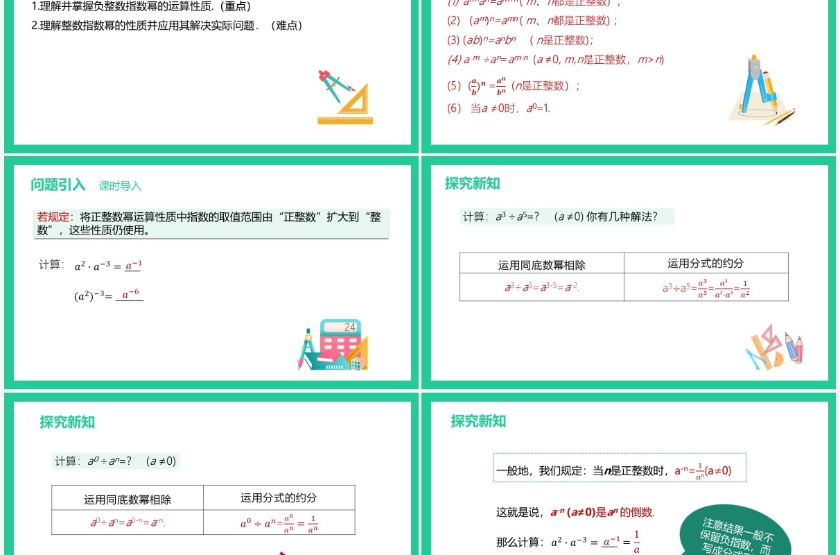 部编版八年级数学上册整数指数幂课件PPT模板