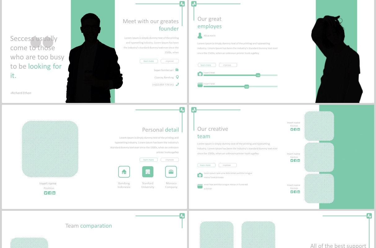 创意公司介绍产品宣传PPT模板版式设计Monoco - Powerpoint Template